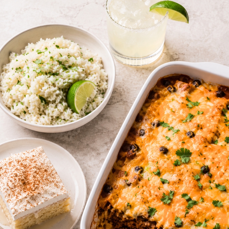 Cheesy beef enchilada casserole for the back-to-school finish line