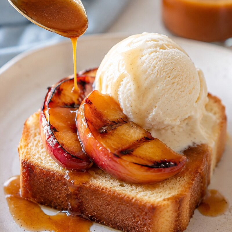 Grilled peach & pound cake sundaes are the sweetest way to say goodbye to summer