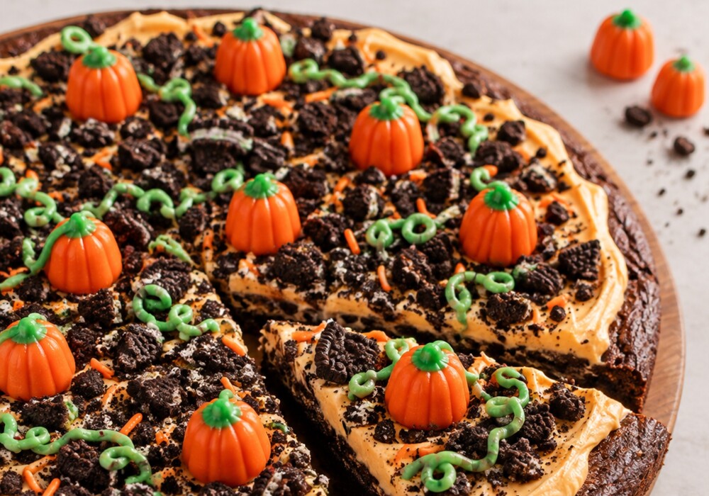 Pumpkin patch brownie pizza: A sweet treat for fall gatherings