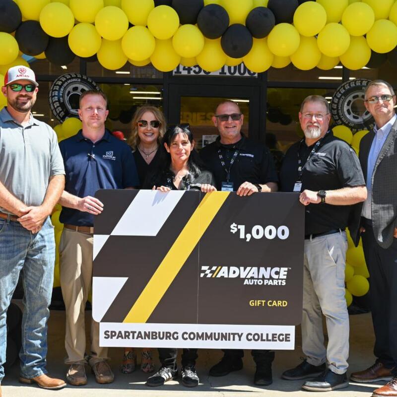 Advance Auto Parts donates $1,000 to Spartanburg Community College Automotive Technology Program